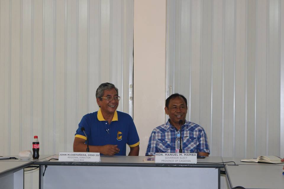 RD John M. Castaneda with Governor-elect Manuel M. Mamaba of the province of Cagayan on June 10, 2016 at DILG RO2 Conference hall, Regional government center, Carig, Tuguegarao City