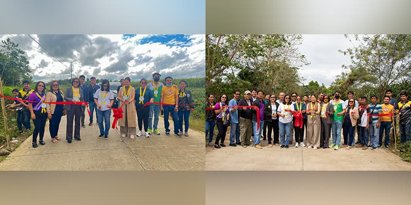 Ribbon cutting of the concreted core local access road funded through the SGLGIF at Brgy. Villamarzo (left) and the rehabilitated/upgraded Taliktik-Dallao road through the LGSF-FALGU (right).