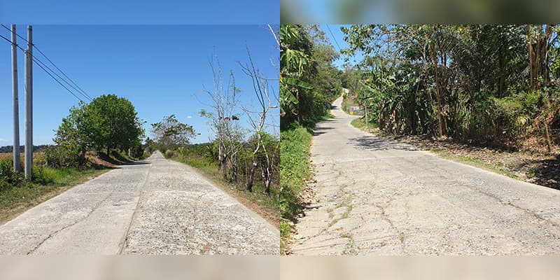 Streetlights will soon be installed along Brgy. Diarao (left) up to Brgy. Abulan (right) through the FY 2023 SGLG-IF.