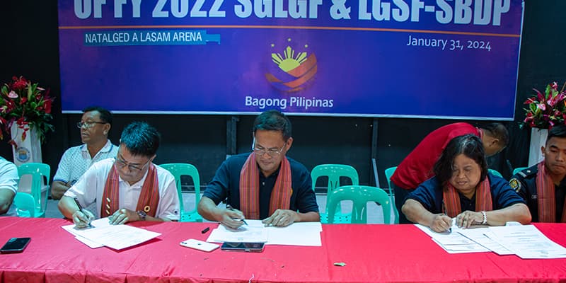 Contract Signing of the Certificate of Turnover and Acceptance of the completed SGLGIF and LGSF-SBDP projects in Lasam