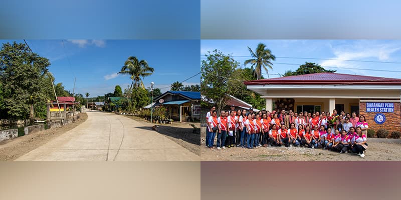 Concreted farm-to-market road at Cabatacan East (left); Barangay Health Station at Peru (right)