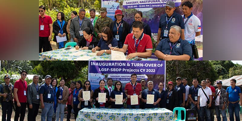 Signing (above) and display of the Certificate of Turnover and Acceptance of the completed LGSF-SBDP Projects for 2022.