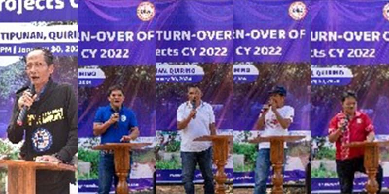 (from left to right) Barangay Captains Eduardo T. Bangayan, Jr. of Brgy. Anak, Walter B. Quillagen of Brgy. Dissimungal, Lawag B. Toledo of Brgy. Landingan, Pepito G. Domingo of Brgy. Wasid, and Eliseo F. Cawid of Brgy. San Ramos.