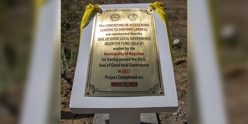 Marker of the concreted access road constructed through the FY 2023 SGLG-IF