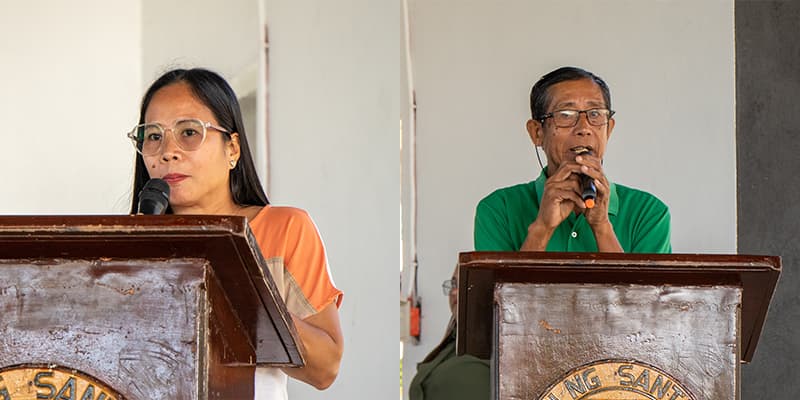Grateful residents of Macapulay and Baloloy Streets such as Baby Relita B. Charbonneau (left) and the Dela Cruz family (right) express thanks for newly concreted roads, transforming their daily lives and easing their mobility.