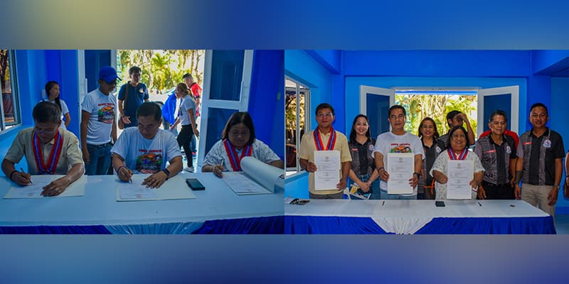 ARD Durwin, Mayor De Gracia and PD Urmatam sign and display together with SB Members of the LGU Sta Teresita the Certificate of Turnover and Acceptance of the SGLG-funded Project.