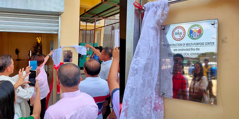 Blessing of the FY 2022 SGLG-IF Multi-purpose Center (above) and unveiling of the SGLG-IF marker.